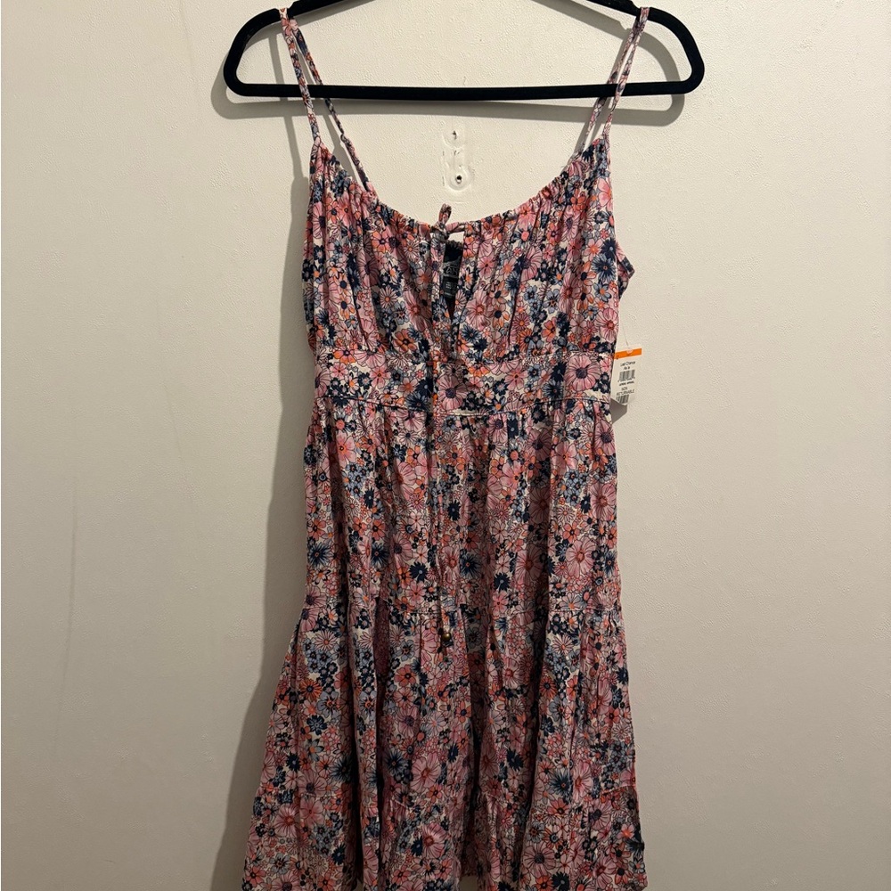 🩵Angie Pink Floral Spaghetti Strap Dress